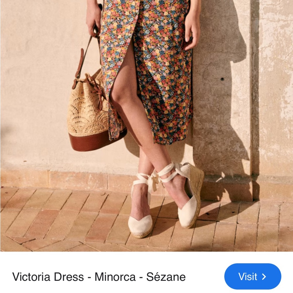 Sezane Multicolor Floral Long Sleeve Dress